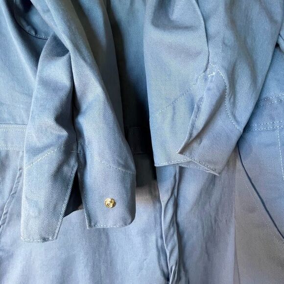 Red Kap Snap Front Cotton Work Coverall Mens Size 56 R Blue Long Sleeve Uniform - Picture 8 of 14